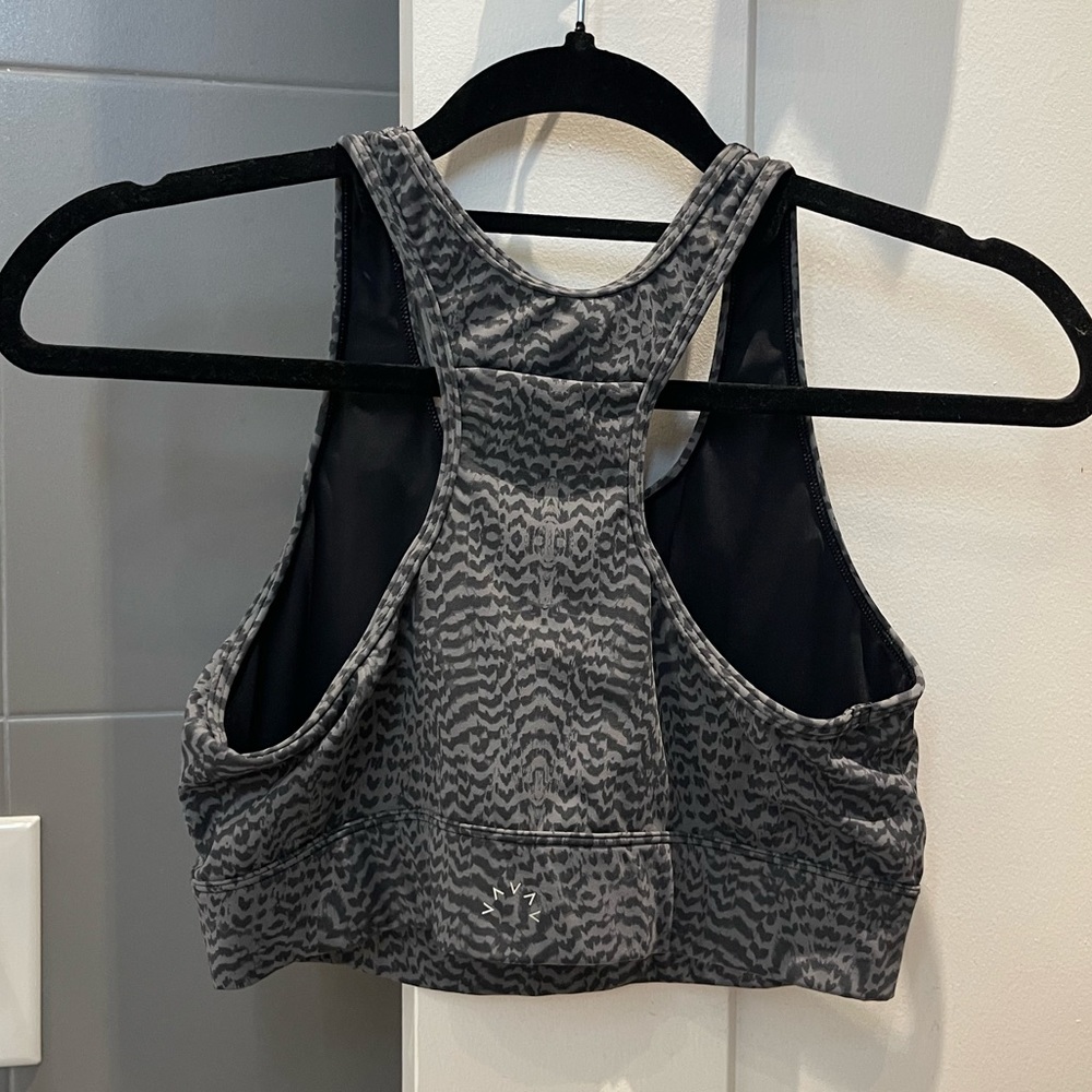 Varley Gray Patterned Racerback Sports Bra - Picture 2 of 4